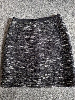 Talbots Women's Black & White Tweed Pencil Skirt